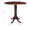 International Concepts Round 42 in Round Dual Drop Leaf Pedestal Table, 41.5 inH, Espresso, 42 in W, 42 in L, 41.5 in H K581-42DPT-6B-2 - alternate 5